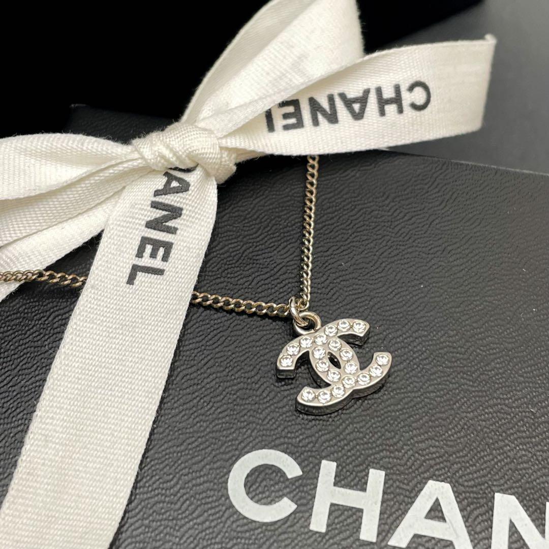 シャネル ココマーク ラインストーン ネックレス 刻印 ペンダント