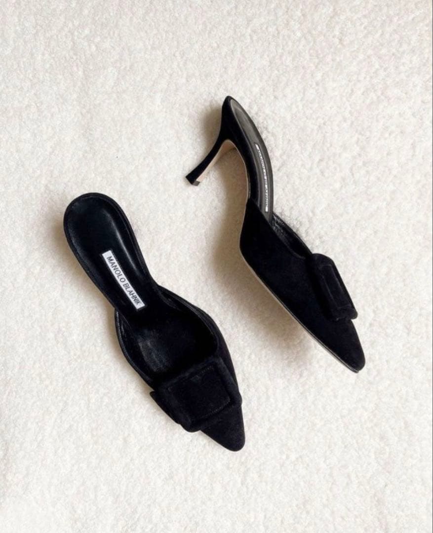 美品　MANOLOBLAHNIK マノロブラニク メイセール　ブラック　37 マノロ ブラニクのアイコンシューズ「メイセール」最新作に注目