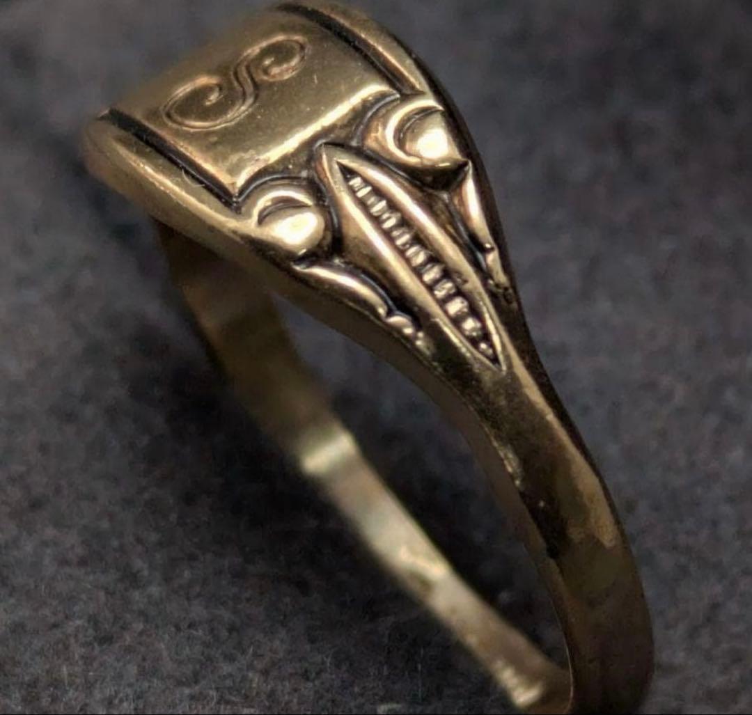 イニシャル「S」 ヴィンテージ 10金 GF シグネットリング 9号 2.5g