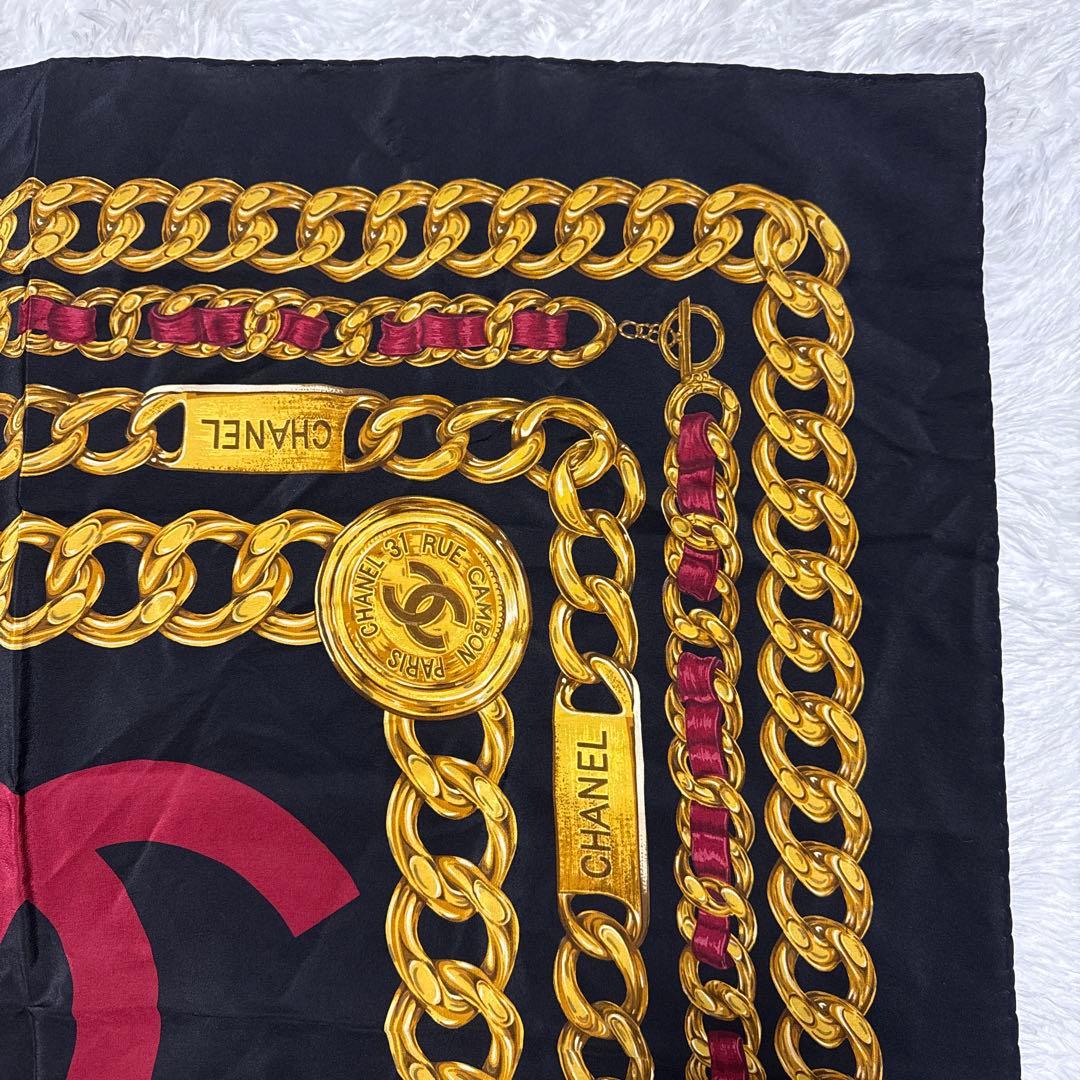 美品✨シャネル シルク ヴィンテージ ココマーク 大判スカーフ