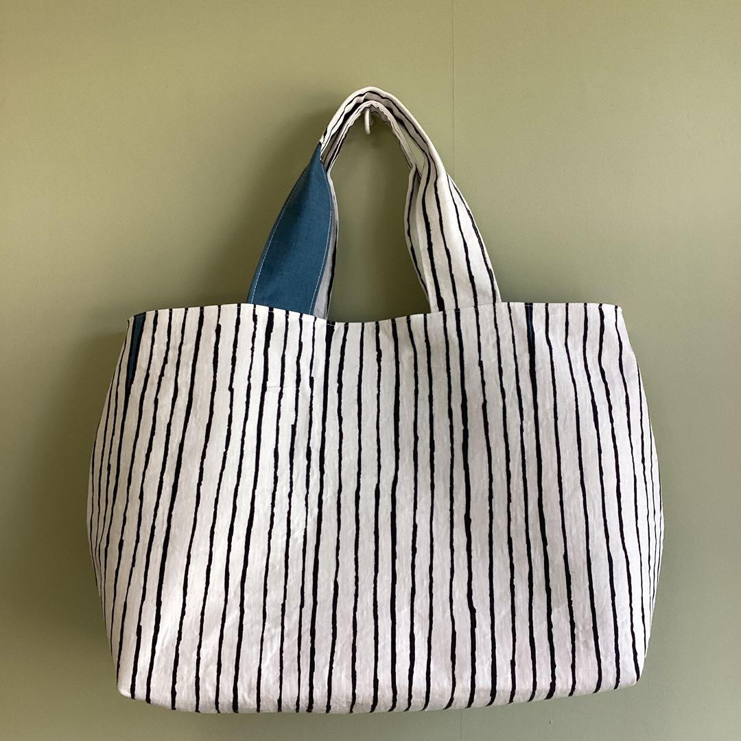 ぷれーんぴざ様専用ミナペルホネンswing blueトートバッグ ハンドメイド