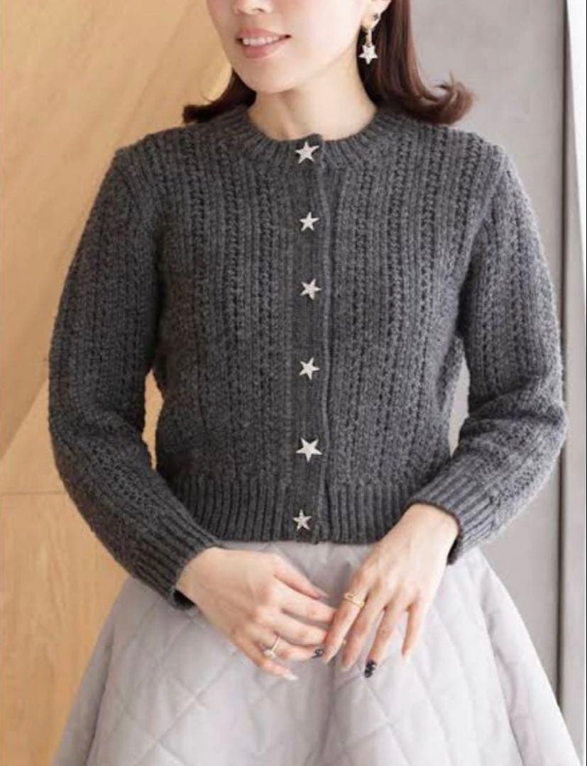 トレフルプラスワン TREFLE+1 スターケーブルカーディガン スター