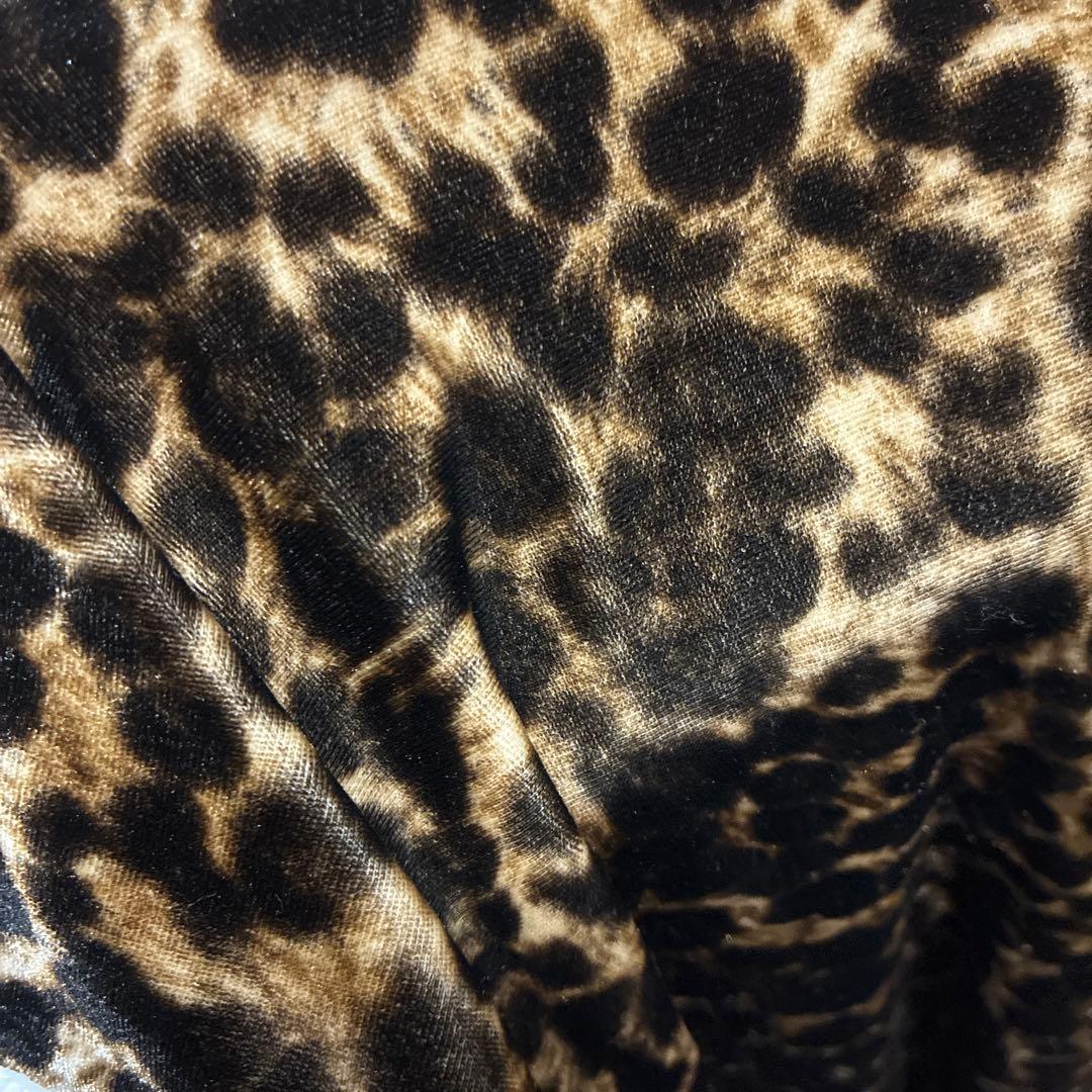 シールームリン レオパード柄 パンツ ストレート イージー ベロア