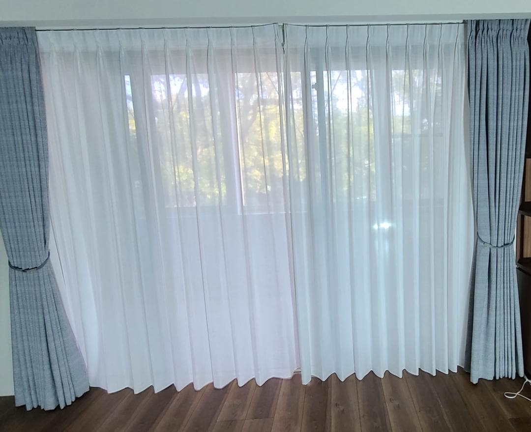 レースカーテン2枚組◆幅163㎝×丈207㎝◆【C-2410KA28】 セリーナ レースカーテン JD-92829 グレー ｜ジャストカーテン