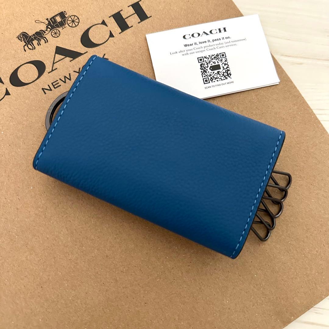 ☆ 限定カラー 新品 COACHキーケース コーチ ブルー キーケース - メルカリ