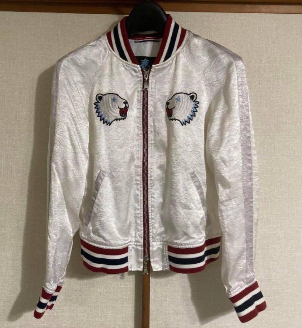 【レア】guild prime スカジャン　ブルゾン　刺繍　サイズ34(S) 楽天市場】スカジャン ブルゾン ド派手 赤 青 サテン 光沢 重め ヘビー