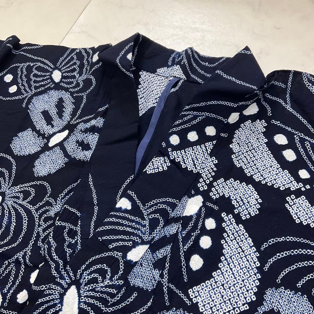 厳選◇夏物浴衣◇美品◇愛知県有松鳴海絞り◇木綿◇総手絞り◇裄69.5丈