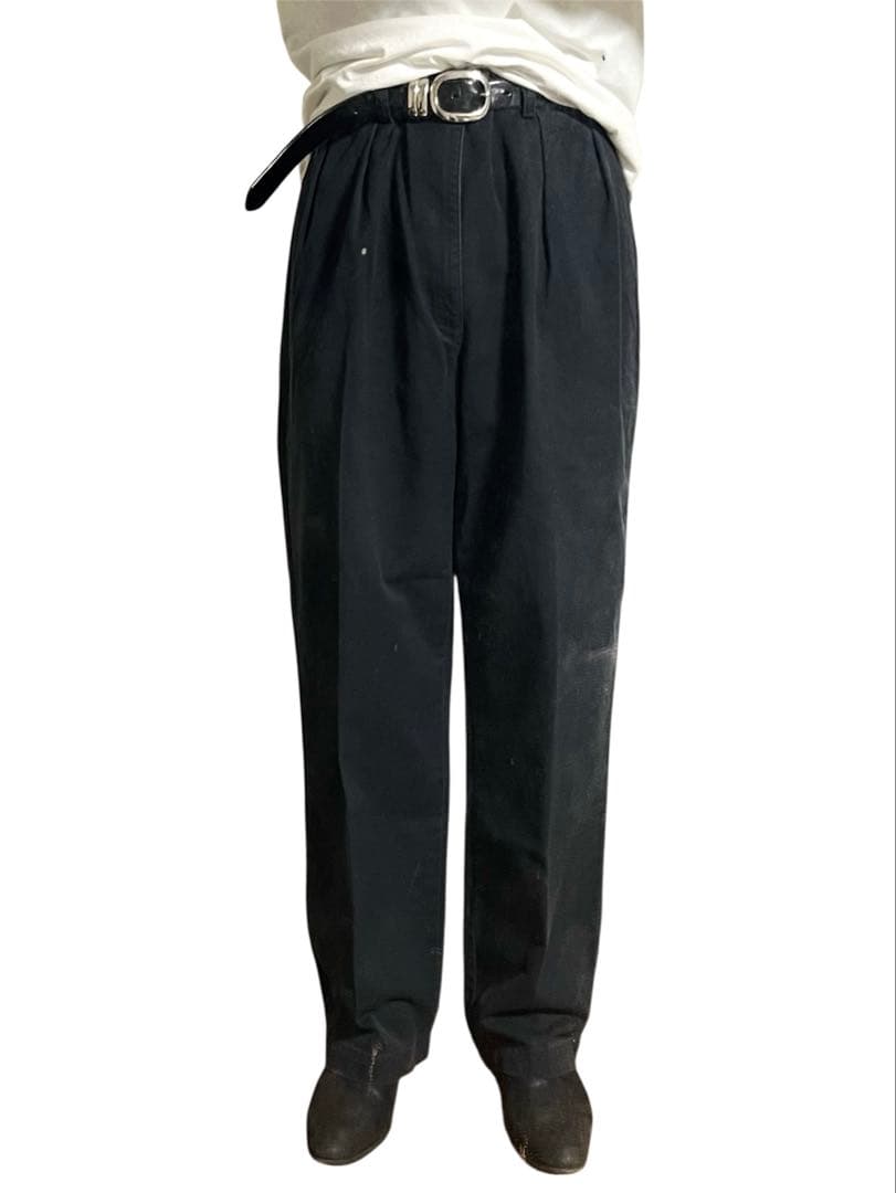 古着 00's 90's ラルフローレン チノパン ポロチノ ツータック 黒