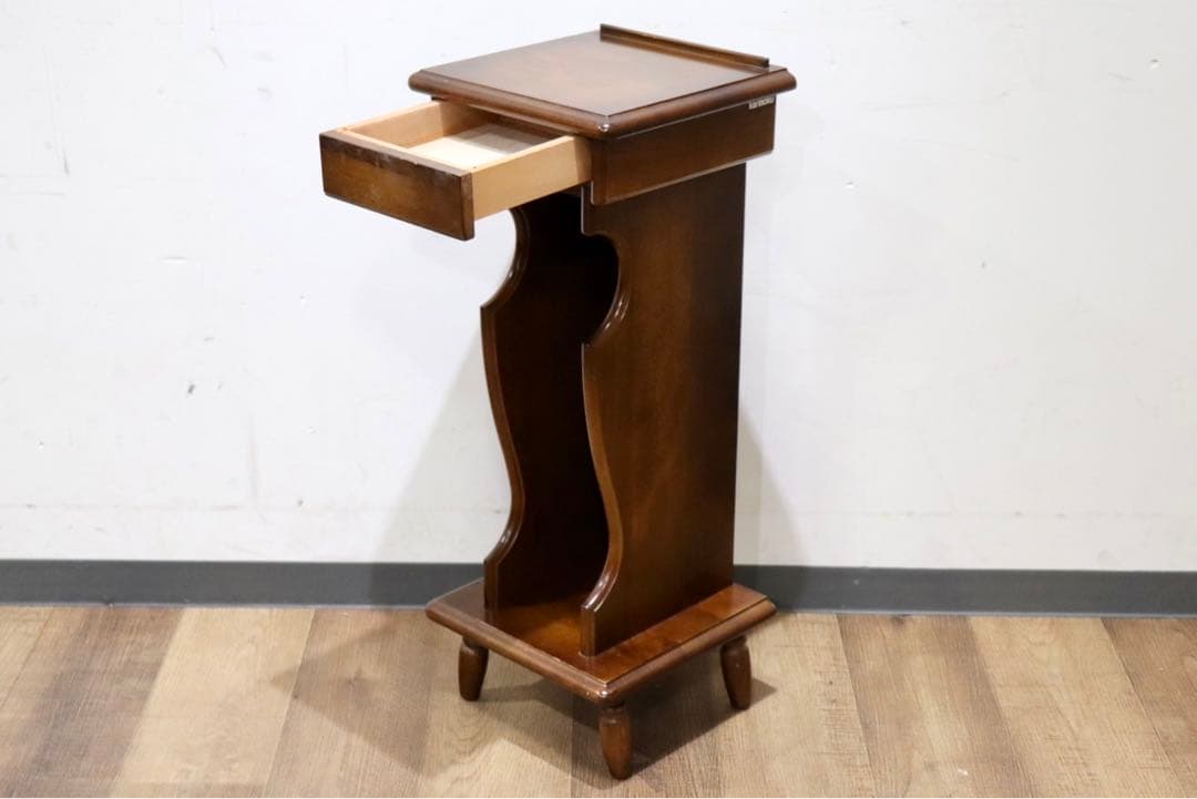 カリモク オールドカリモク 電話台 花台 飾り棚 ※i4※カリモク オールド