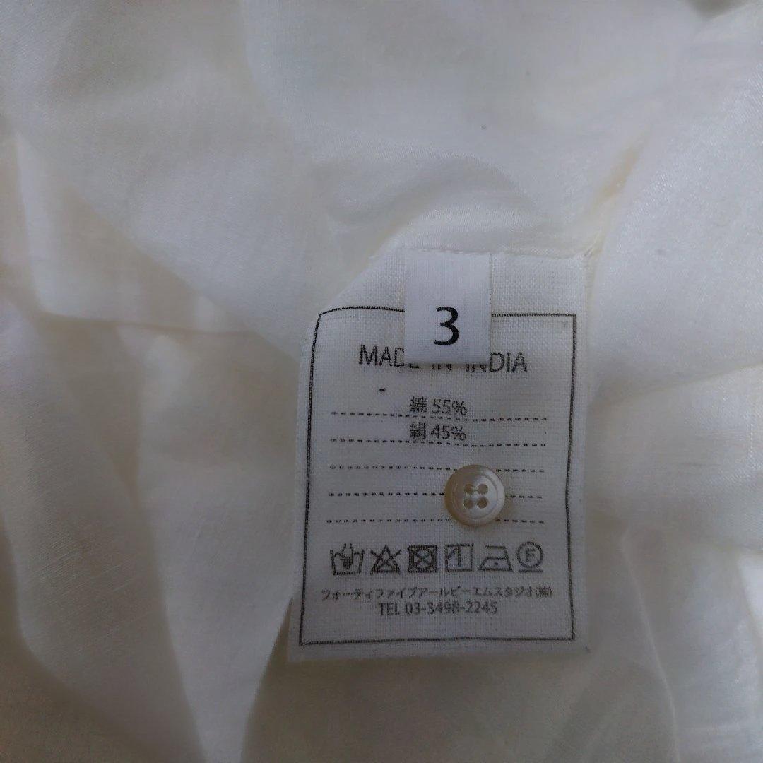 45rpm タッサーカディのフリルブラウス SIZE3 コットンシルク シャツ