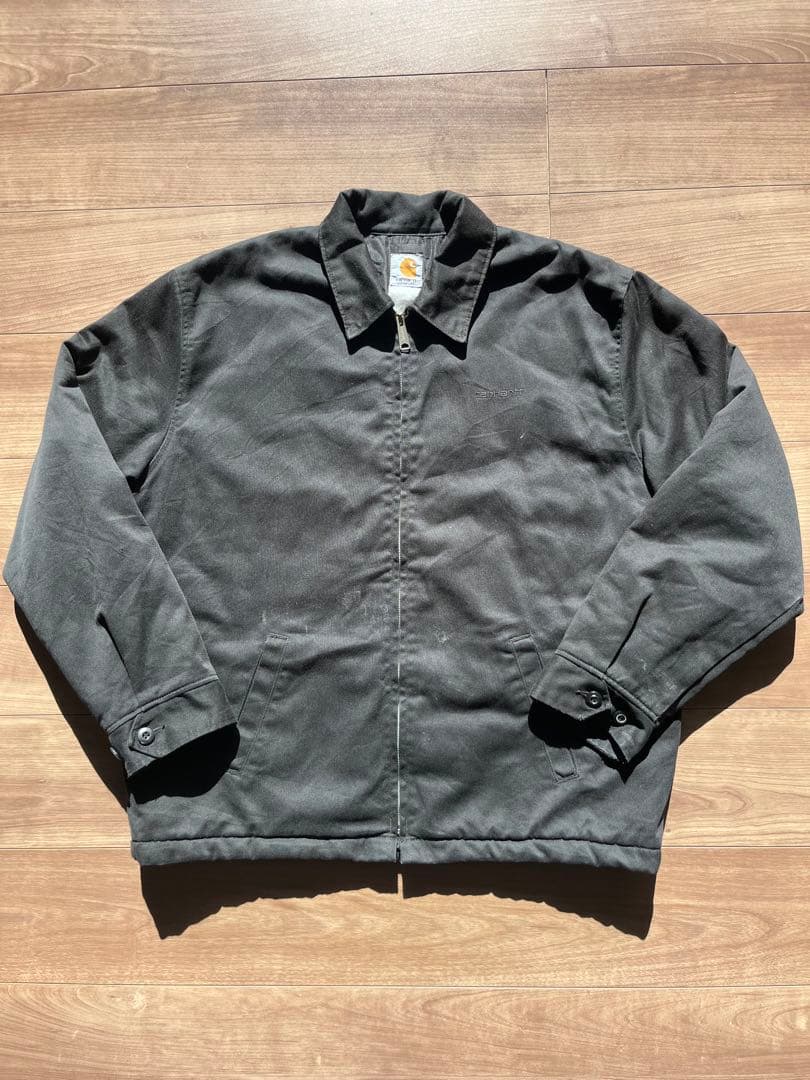 【Carhartt】 ワークジャケット ジップアップ ブラック 襟付き Carhartt（カーハート） ブルゾン アウター ダックワークジャケット 裏