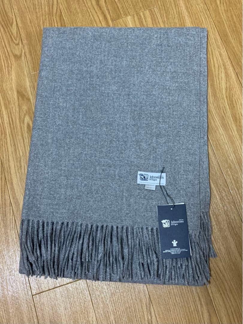 ジョンストンズ 大判カシミアストール マフラー グレー シンプル
