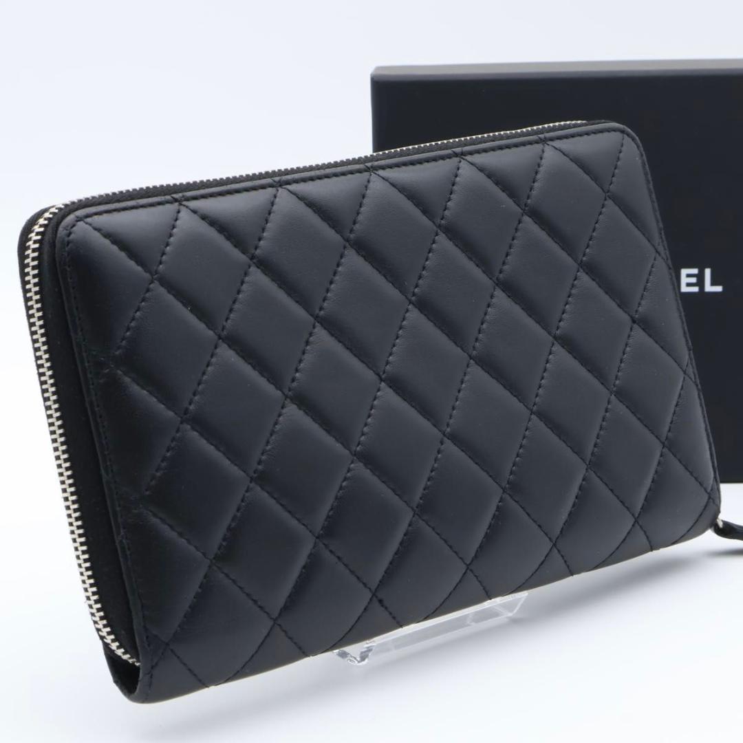 極美品】CHANEL ジップアラウンドウォレット マトラッセ 長財布 ラム