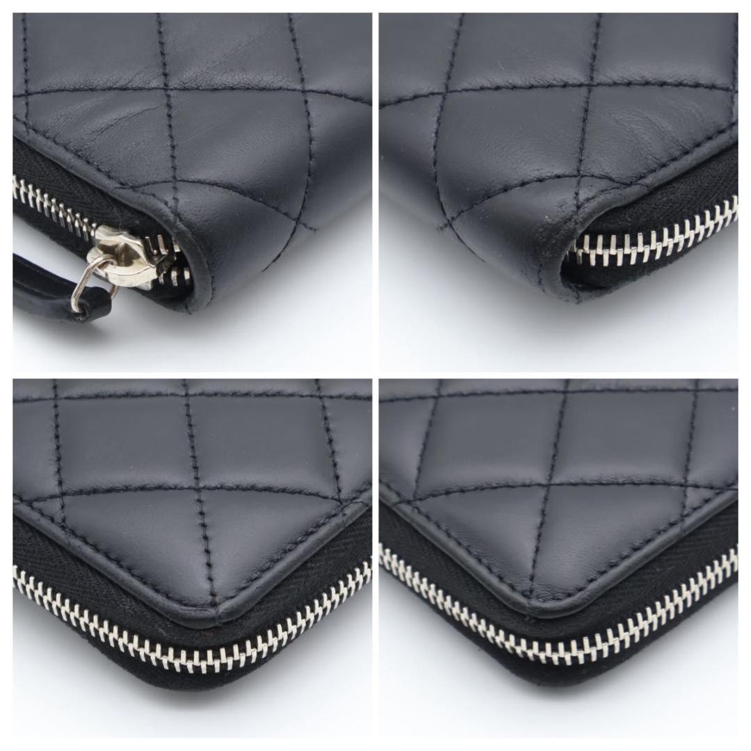 極美品】CHANEL ジップアラウンドウォレット マトラッセ 長財布 ラム