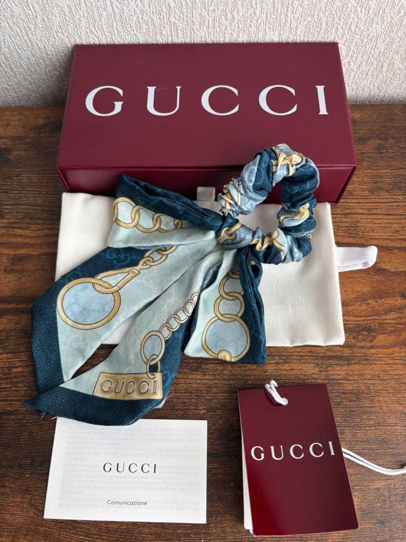 GUCCI GG シルク リボンシュシュ　※リボンシュシュのみ GUCCI（グッチ） GUCCI GGシルク シュシュ 2個セット