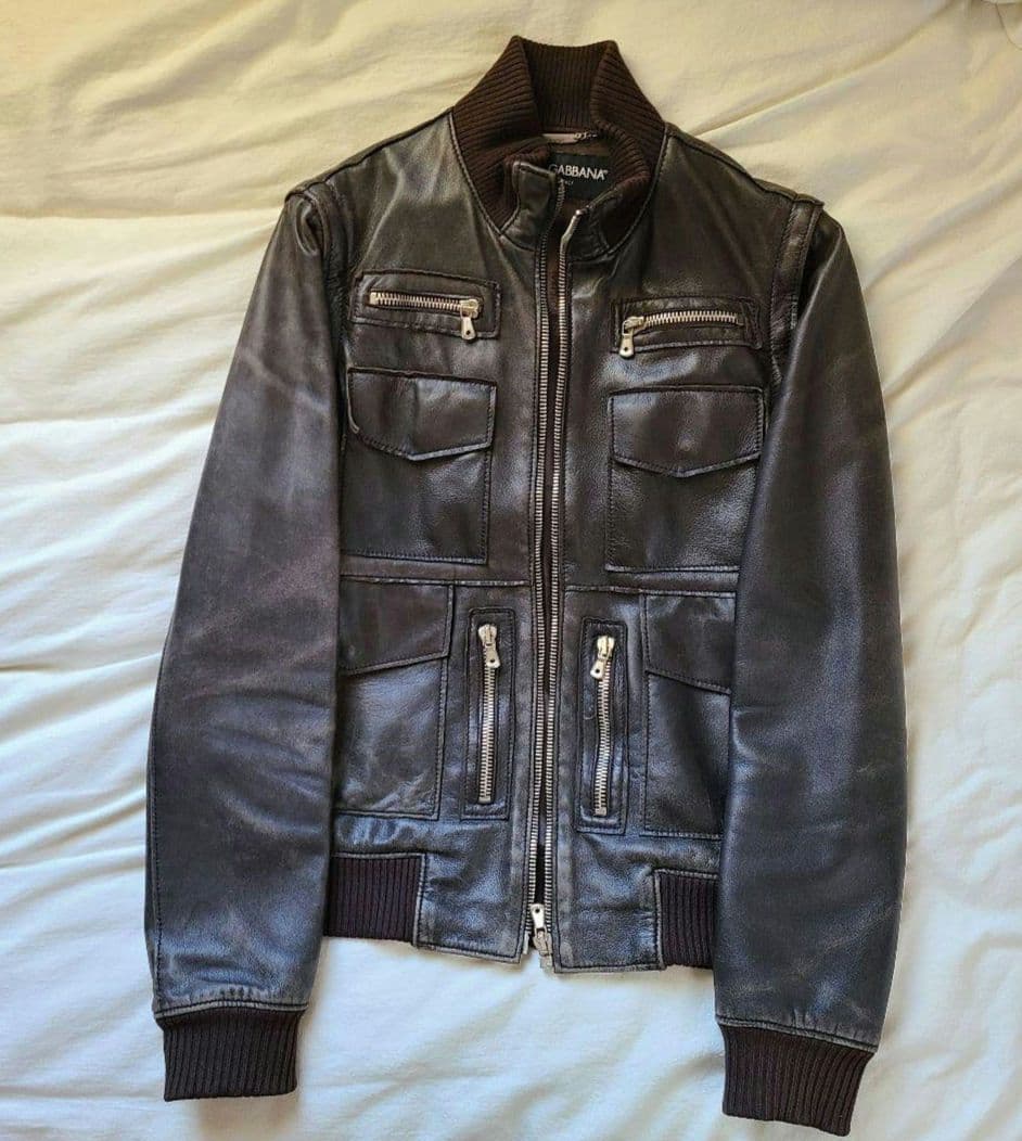 DOLCE&GABBANA ドルガバ レザー ライダースジャケット 44 美品 - メルカリ