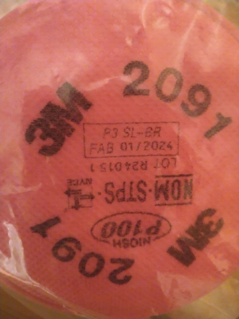 取替式防じんマスク　6000/2091-RL3M　3個