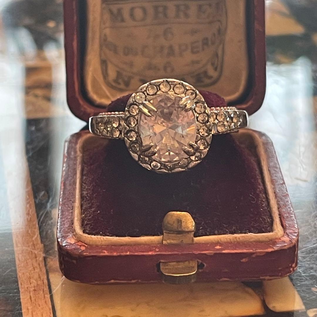 英国 ヴィンテージ イギリス ダイヤモンド風 指輪 リング 21号 蚤の市