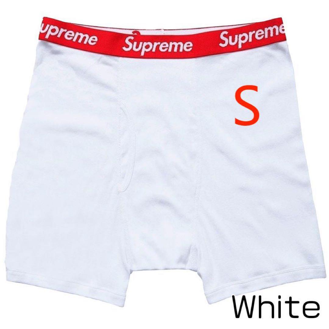 Supreme ボクサーパンツ S ホワイト 2枚セット - メルカリ