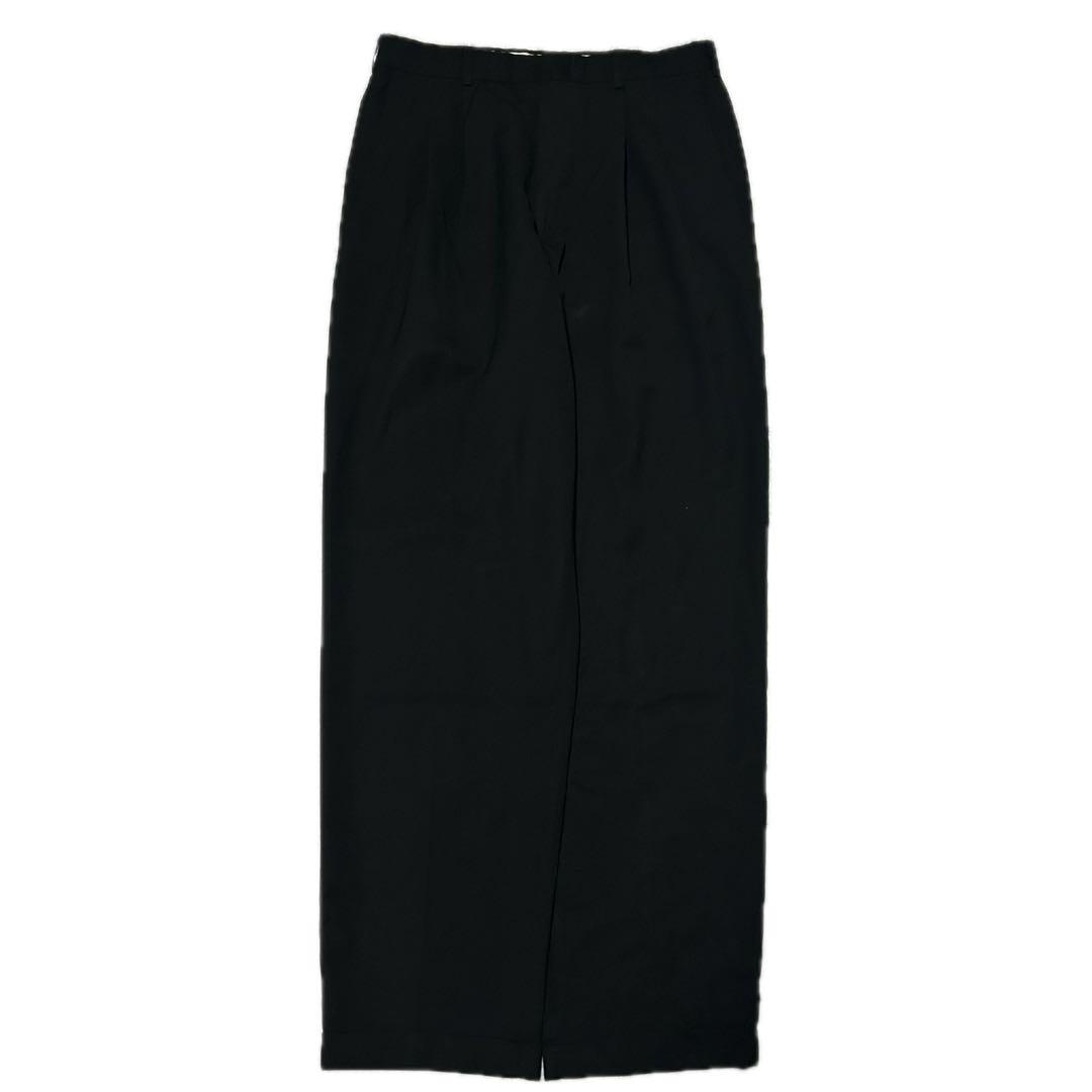 00s SLATES ツータック スラックス ブラックW32 ウールギャバ e447088159dbb362e6908d84e38a2c