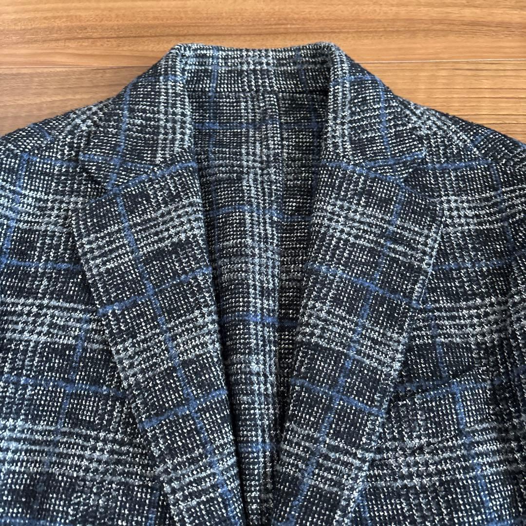 美品80%offイタリア製ルイジボレッリ国内正規チェック柄ジャケット46