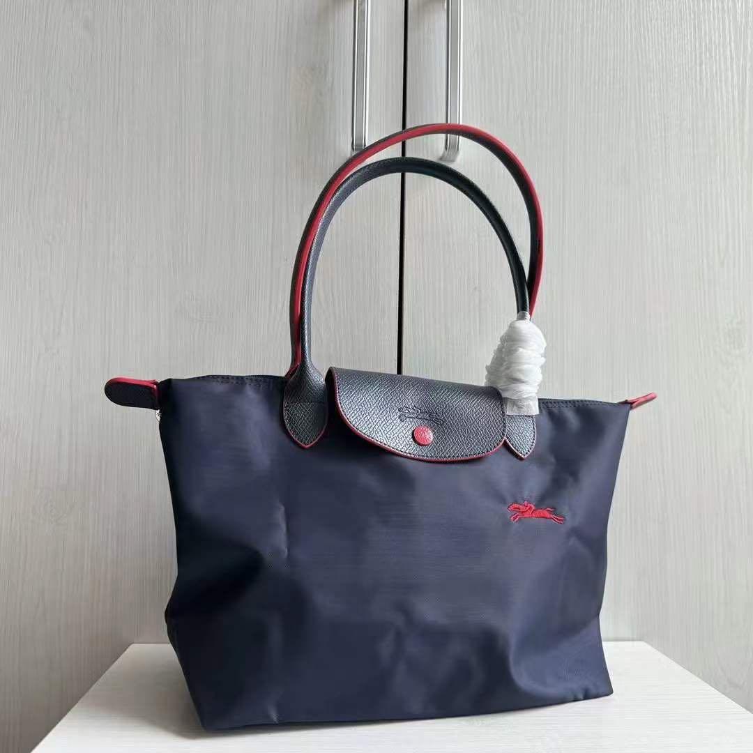 新品未使用 ロンシャントートバッグL(ネイビー✖️赤) - メルカリ