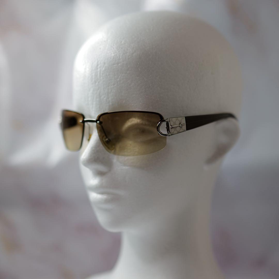 GUCCI オールドグッチ ハーフリム Y2K スクエア サングラス - メルカリ