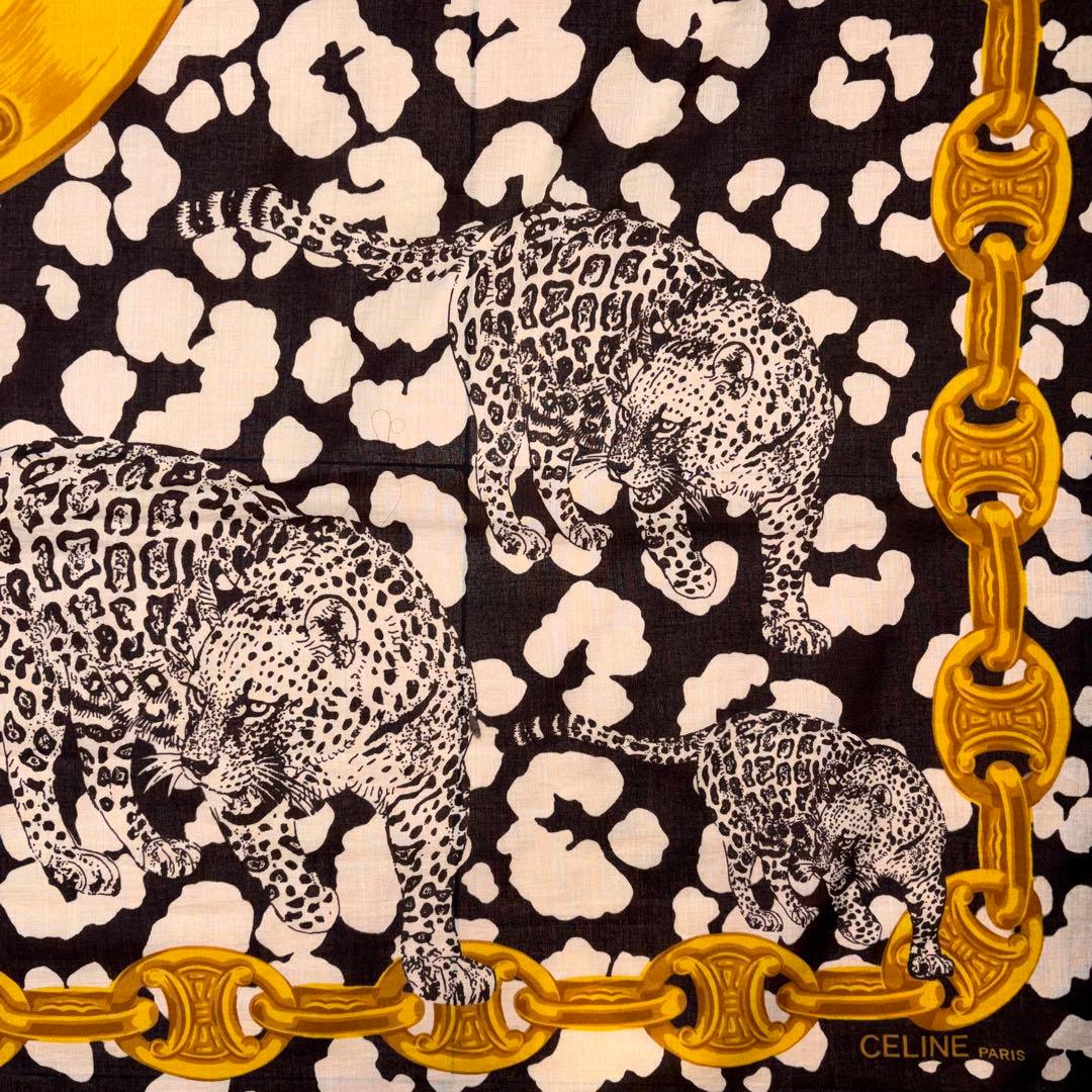 美品】CELINE セリーヌ 豹柄 トリンオフ スカーフ133×133 - メルカリ