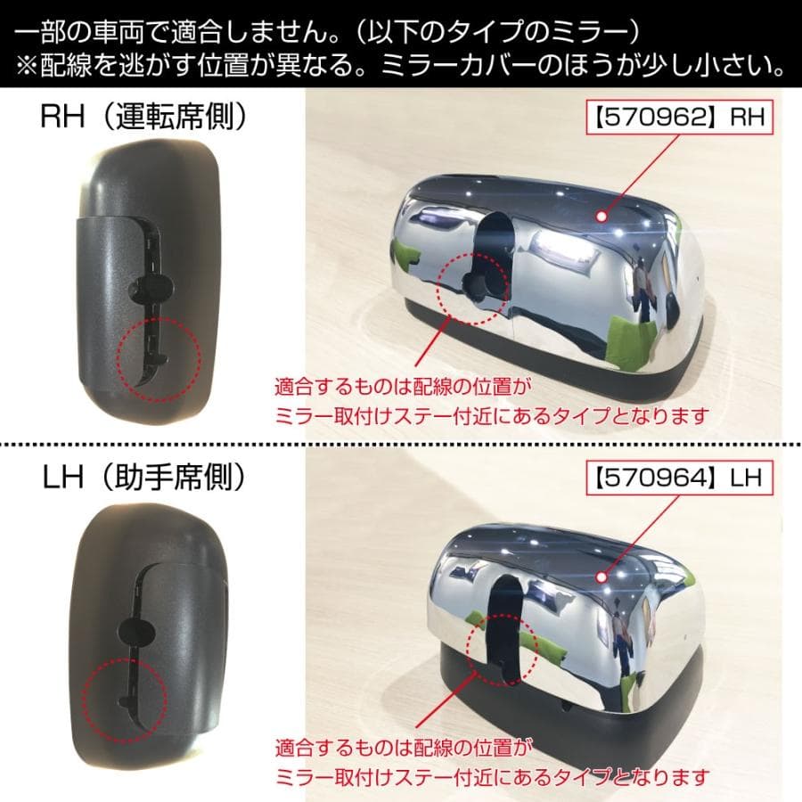 ファイブスターギガ メッキ ミラーカバー + ミラー ステー 根元 カバー