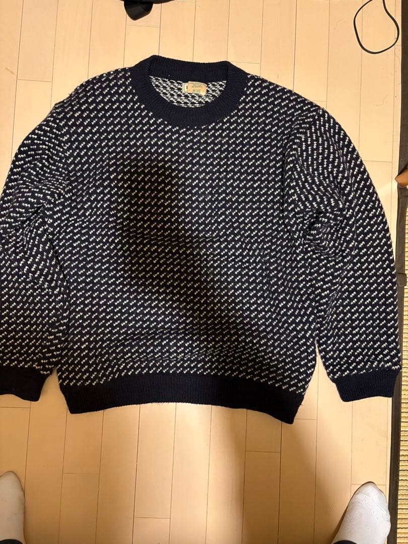 L.L.Bean バーズアイニット Lサイズ　80s ノルウェー製