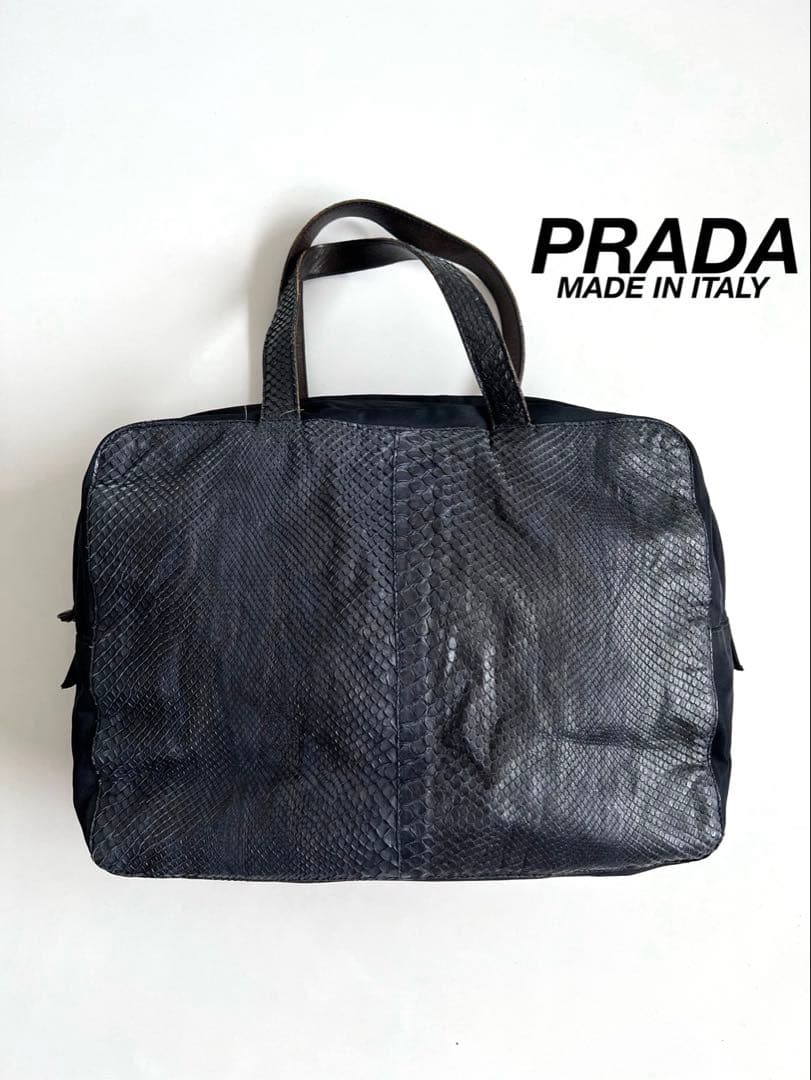 バッグ PRADA PYTHON MINI BOSTON TOTE HAND BAG Prada_SnakeSkin-