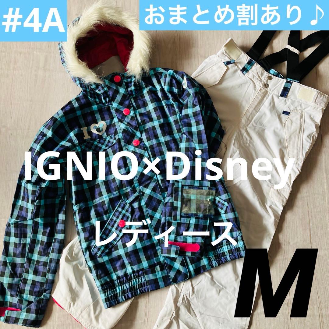 #4A✨IGNIO×Disney✨スキーウェア 上下セット レディースM Disney（ディズニー） 未使用 スキーウェア スノボードウェア IGNIO