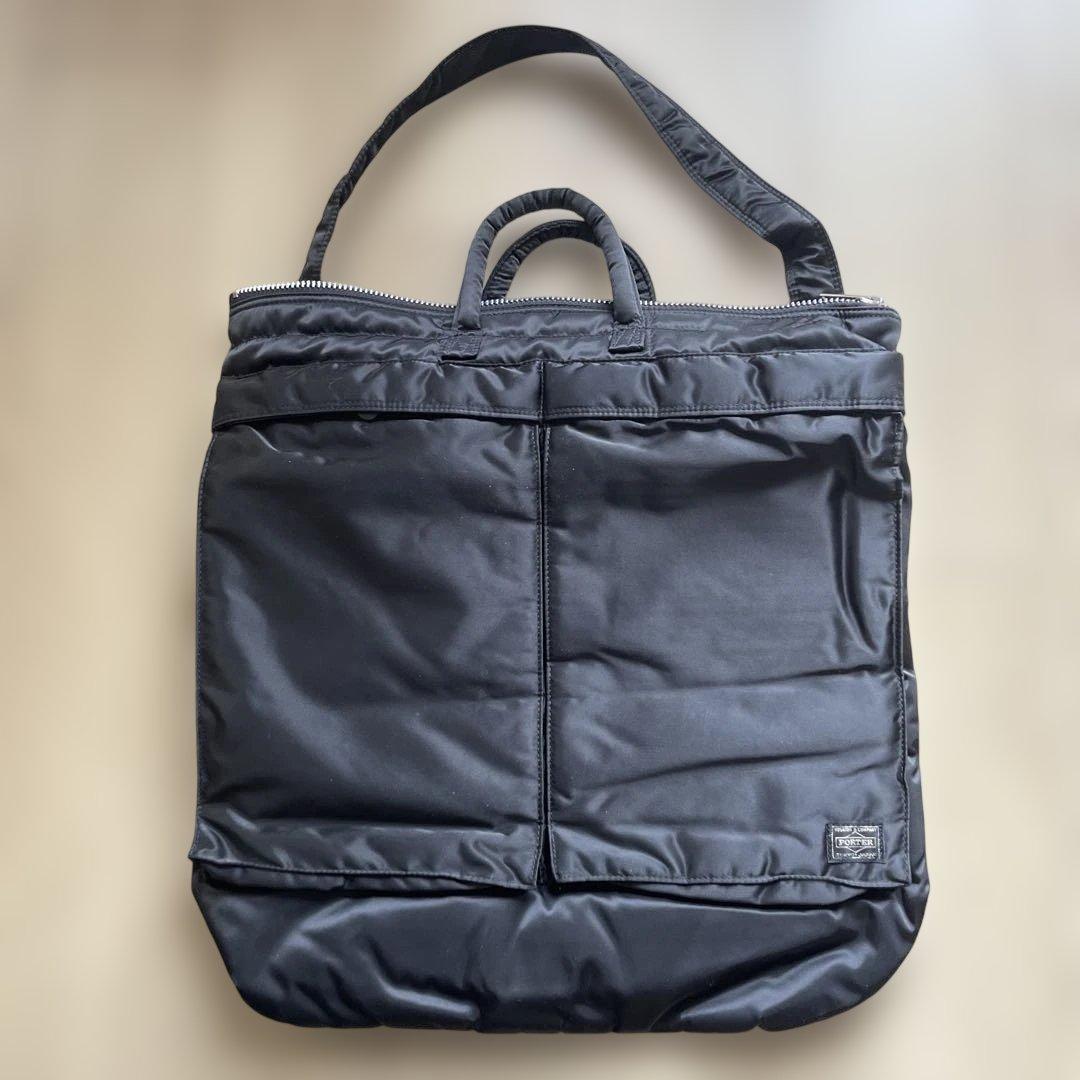 POTER TANKER ヘルメットバッグ ブラックナイロンショルダーバッグ TANKER(タンカー) HELMET BAG(L) | 吉田カバンホームページ | YOSHIDA
