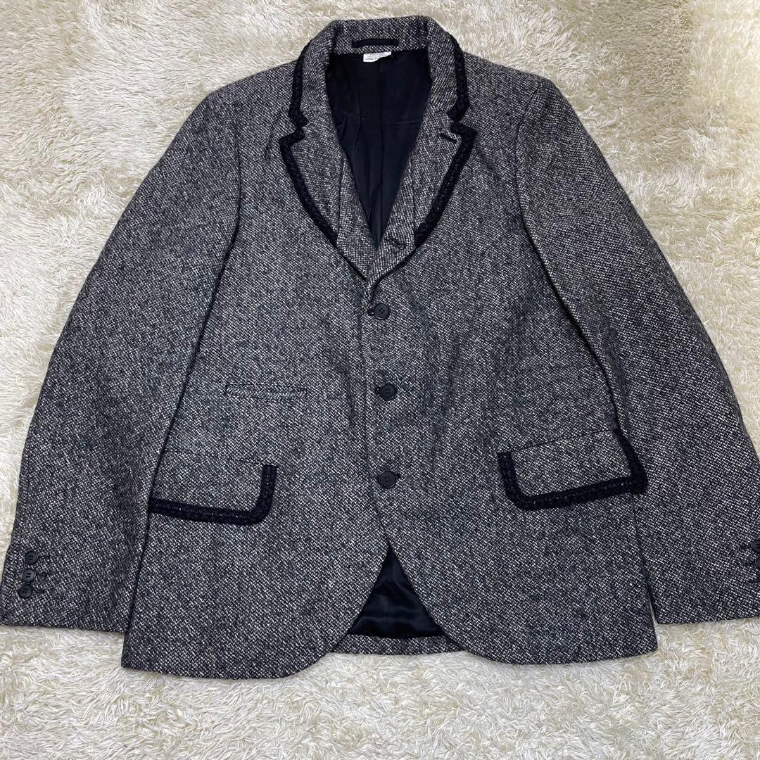 コムデギャルソンオムプリュス ツイード テーラードジャケット グレー