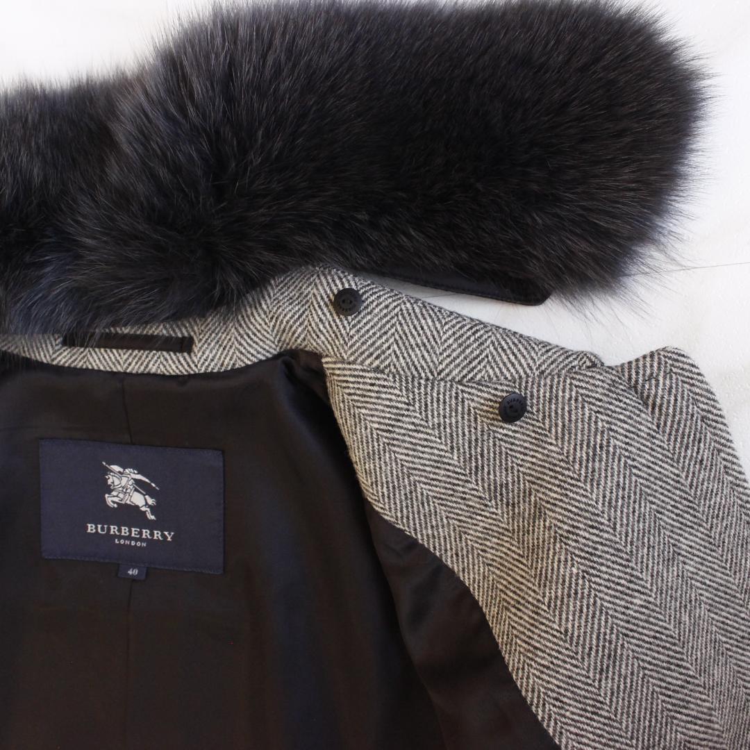 バーバリーロンドン ダブルフェイスコート カシミヤ フォックス