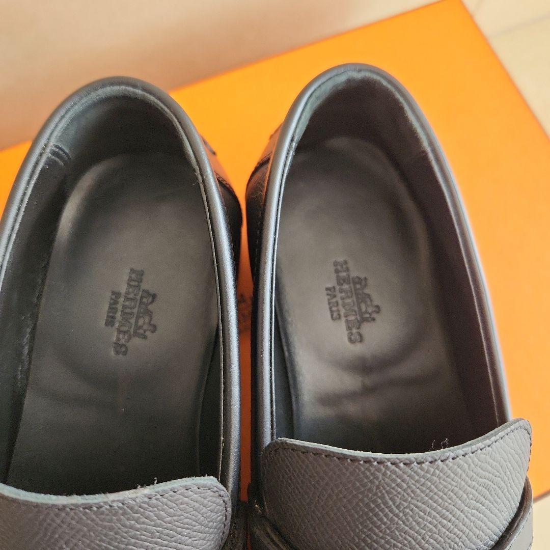 ★美品★HERMES モカシン《デスタン》36.5エプソン ノワール ブラック