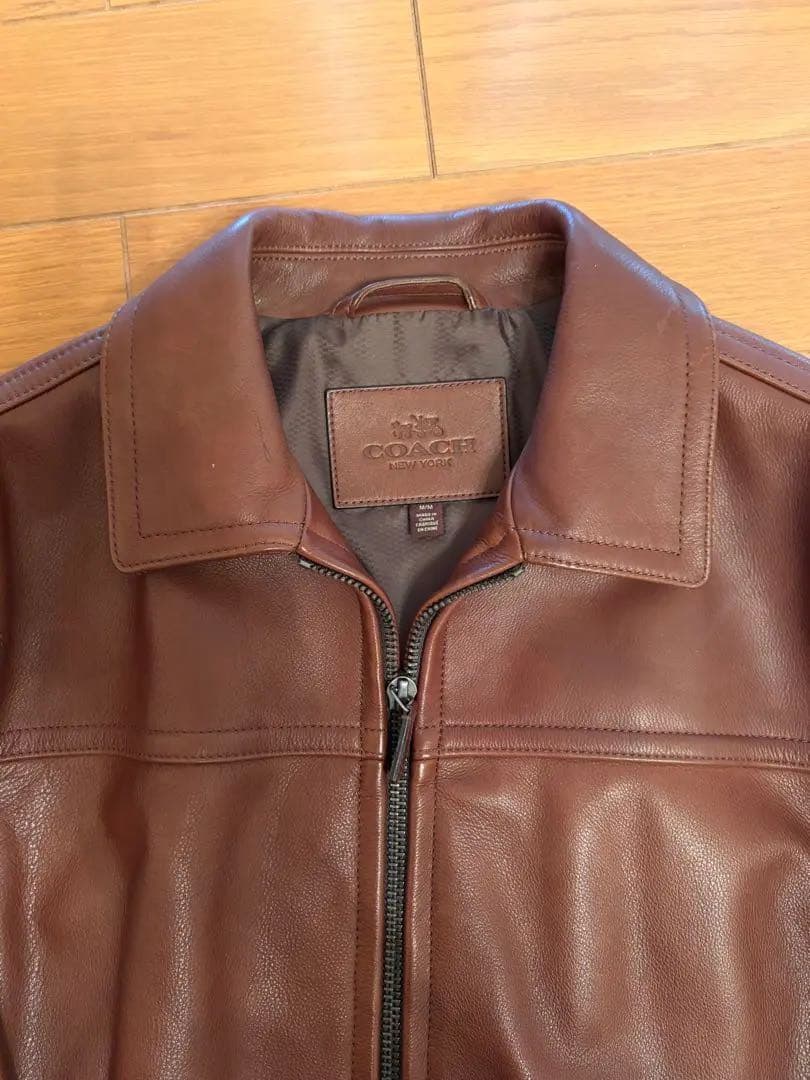 超美品】COACH ブラウンレザージャケット 牛革 - メルカリ