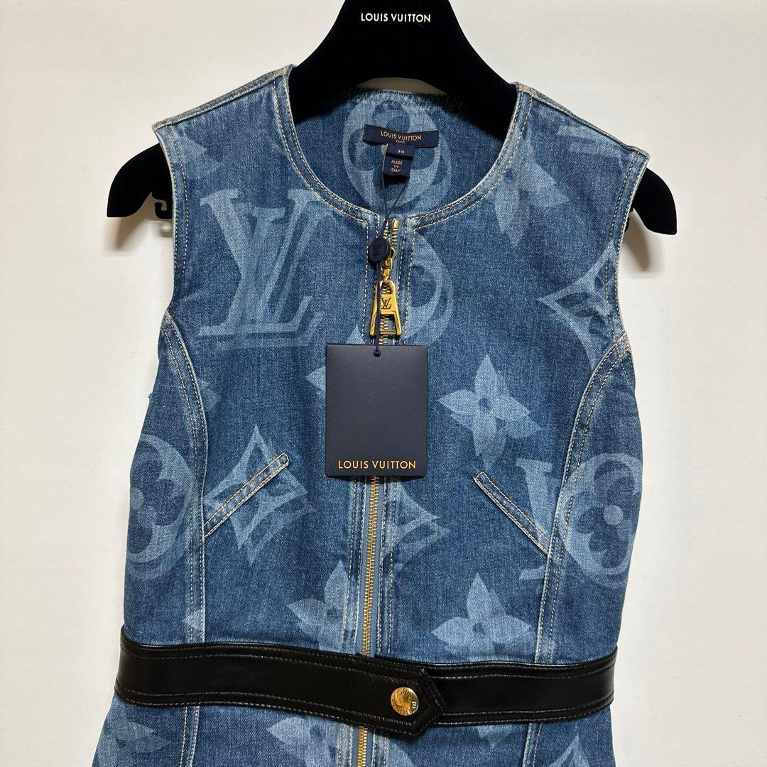 ルイヴィトン モノグラム デニムワンピース ノースリーブ 34 国内正規