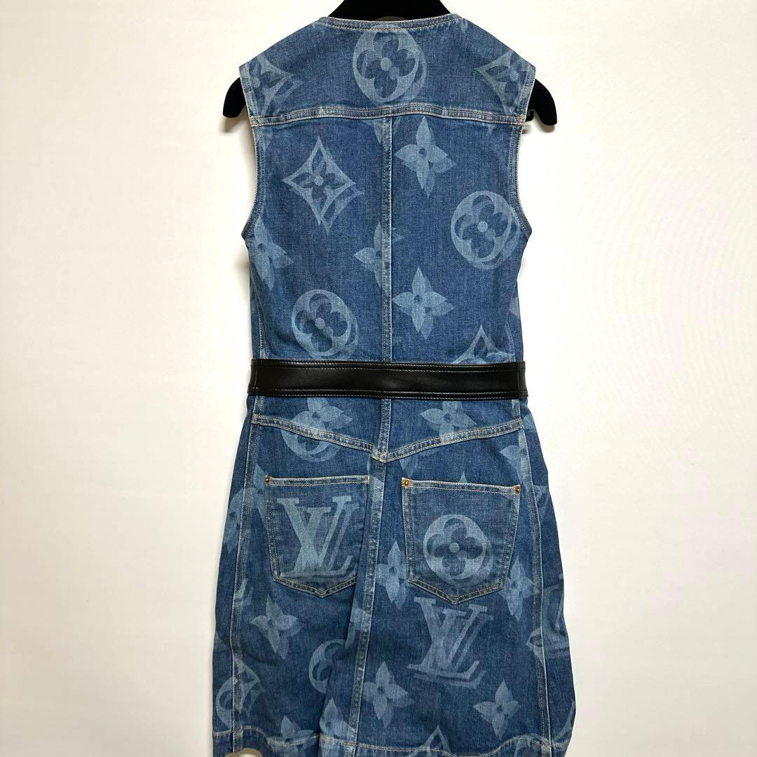 ルイヴィトン モノグラム デニムワンピース ノースリーブ 34 国内正規