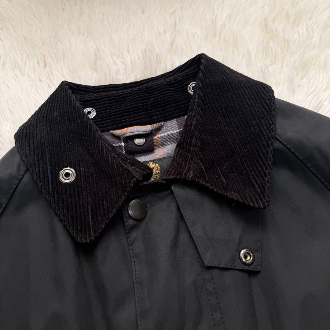 近年美品 バブアー スリムビデイル ワックスジャケット ブラック 袖