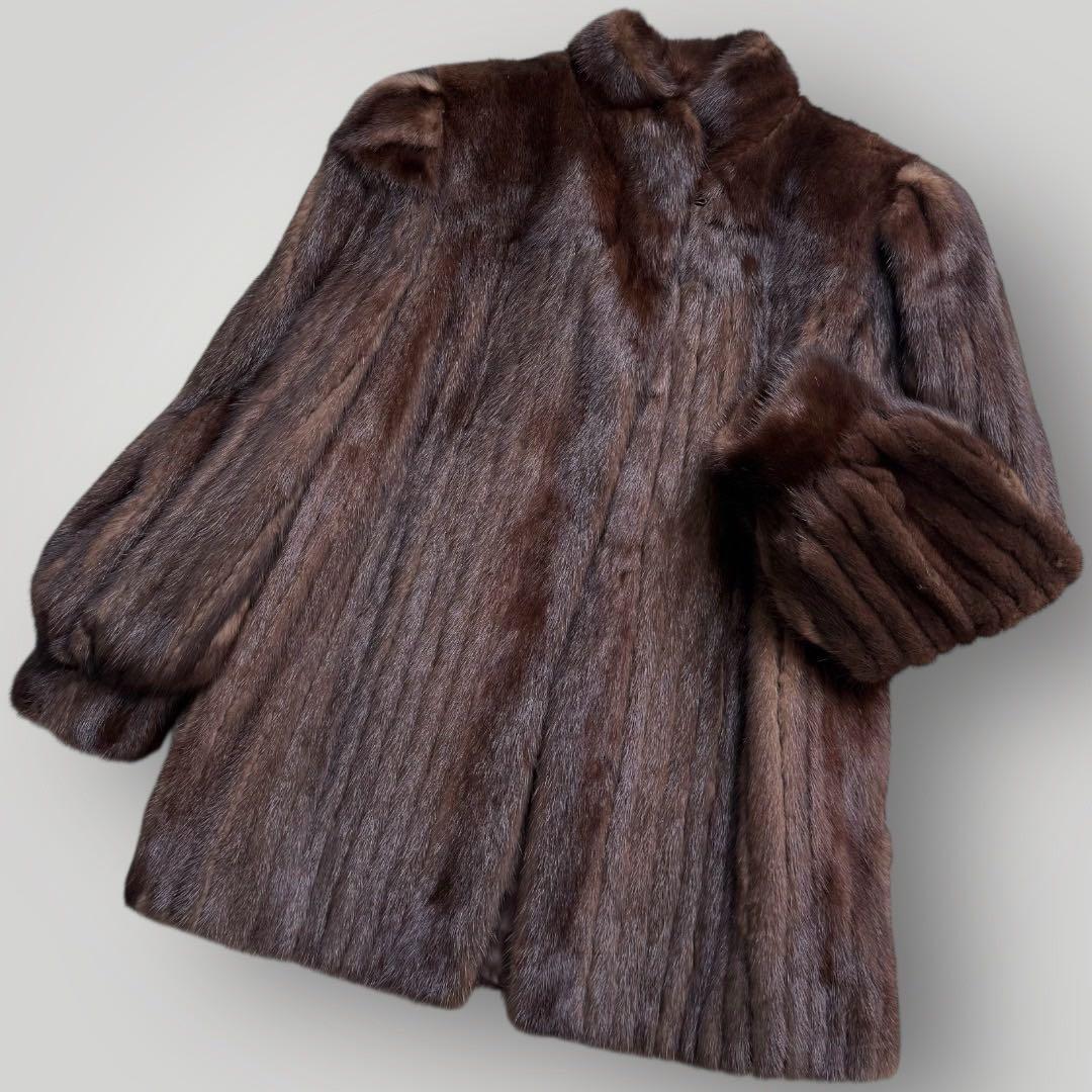 本毛皮 ミンク MINK ファーコート なめし柔らか◎ 毛艶◎ ブラウン13