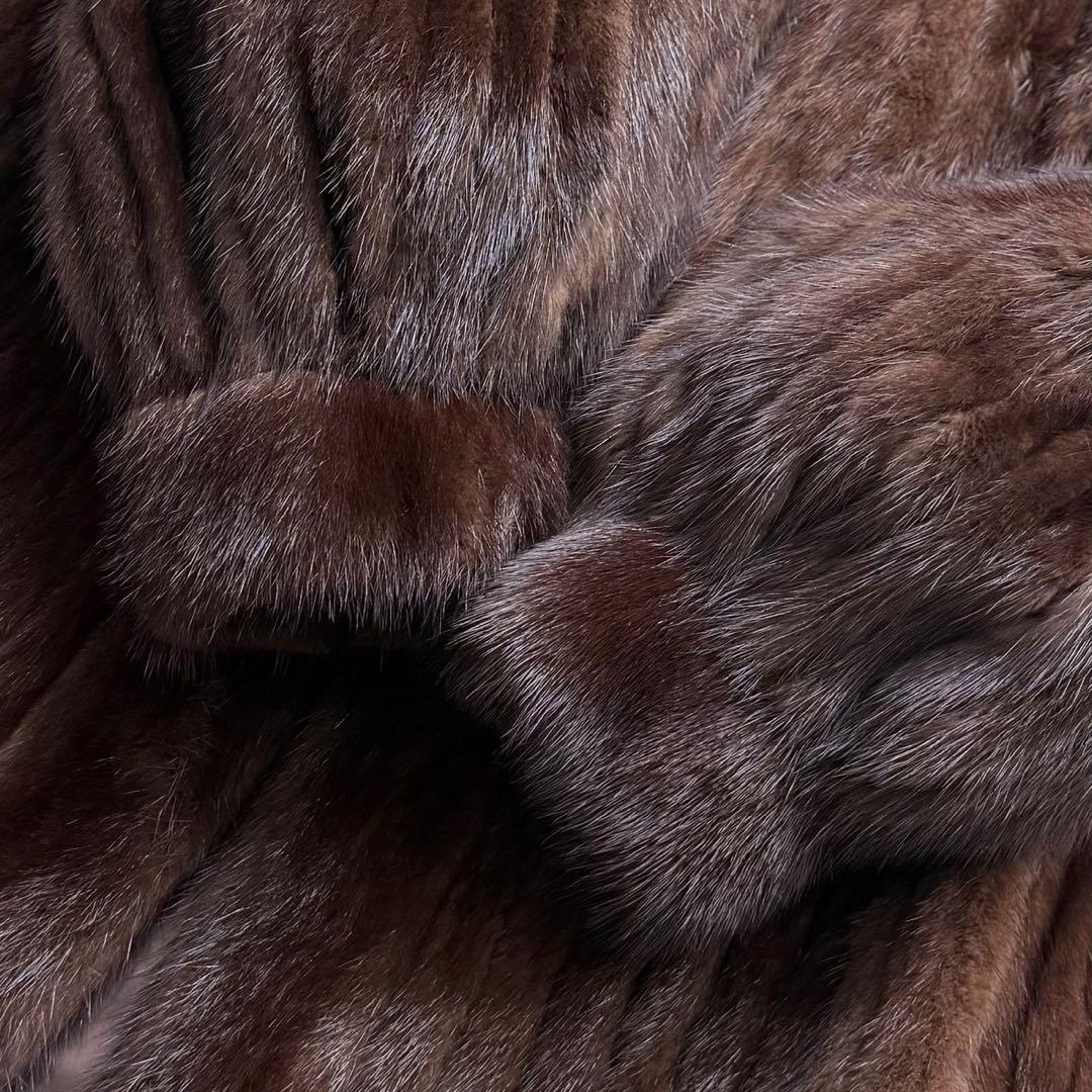 本毛皮 ミンク MINK ファーコート なめし柔らか◎ 毛艶◎ ブラウン13