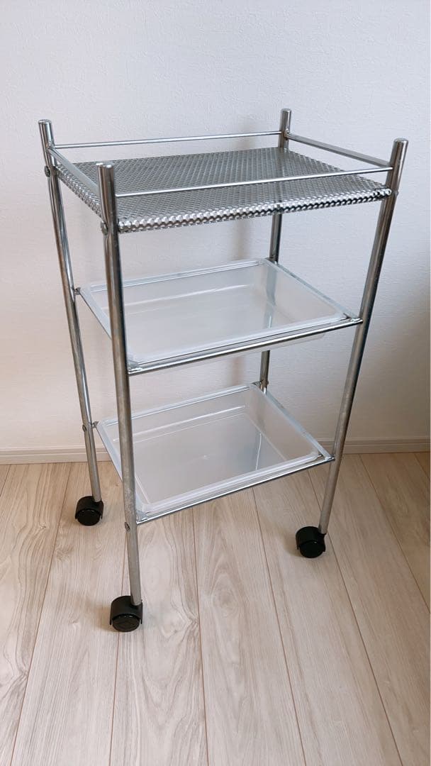 ☆ロコ☆ キャスター付3段ワゴン ヘアサロン バーバー 美容室 理容室 通販サイトブライトエン】美容室/理容室/ネイルサロン/エステサロン等