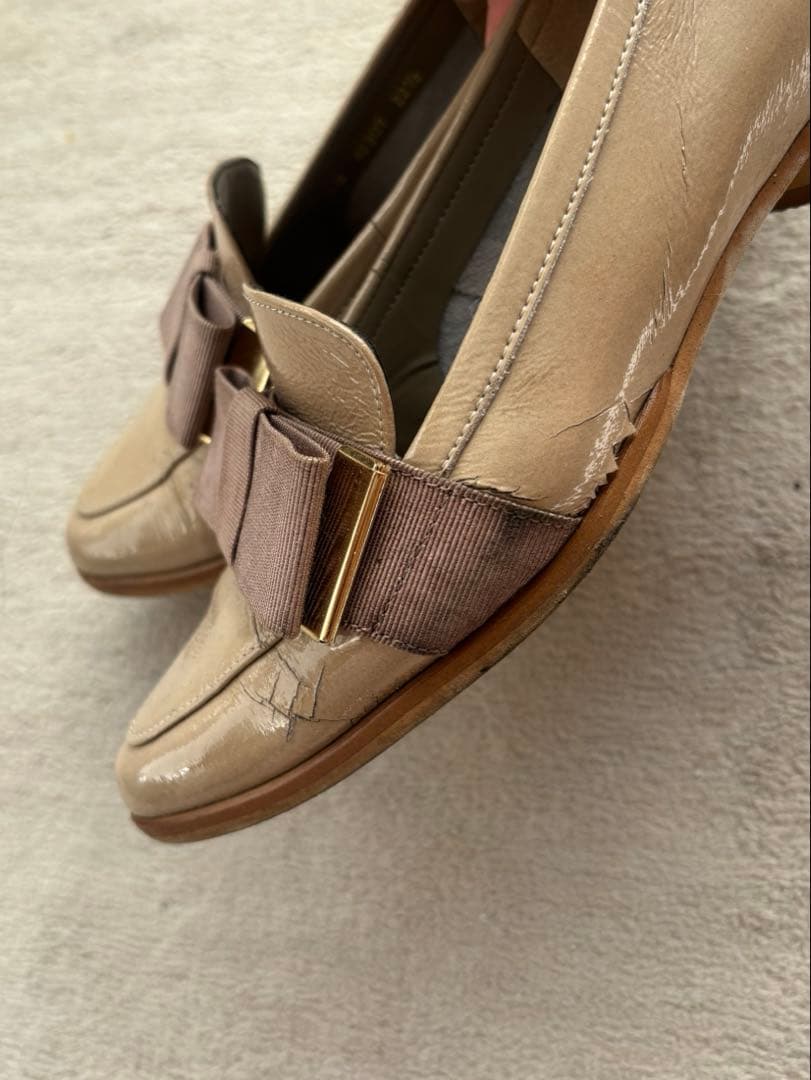 ダイアナ 平リボンオペラシューズ ベージュ 23.0㎝ - メルカリ