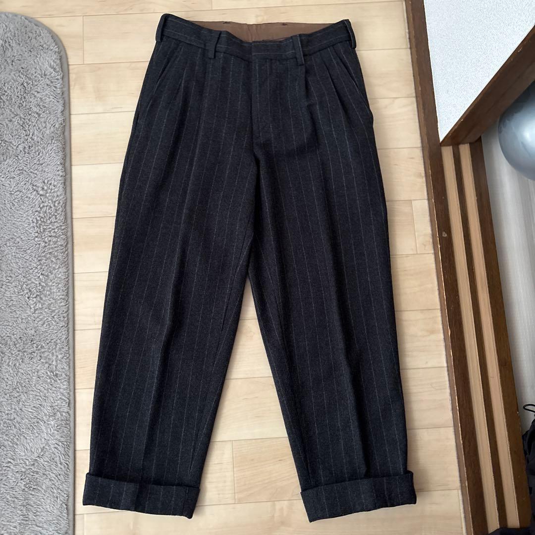 Kolor ダークグレー ストライプ スラックス 中古・古着通販】KOLOR (カラー) ストライプスラックスパンツ グレー