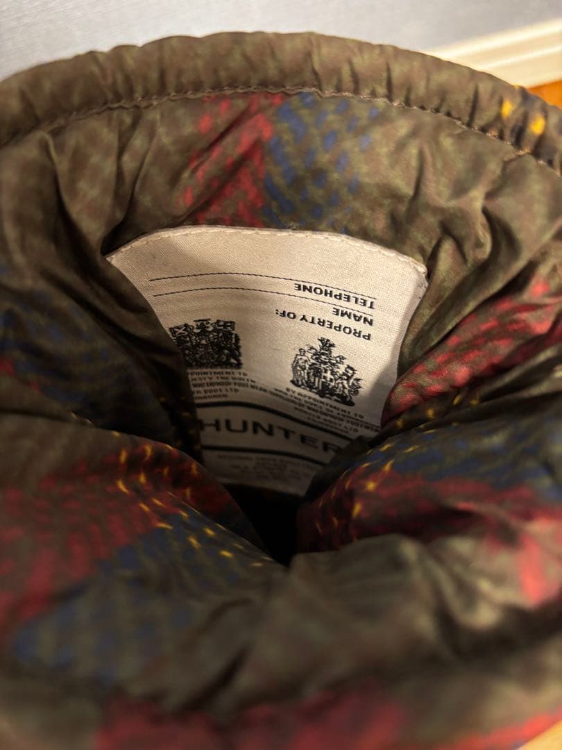 HUNTER スノーキルトチェック 24cm