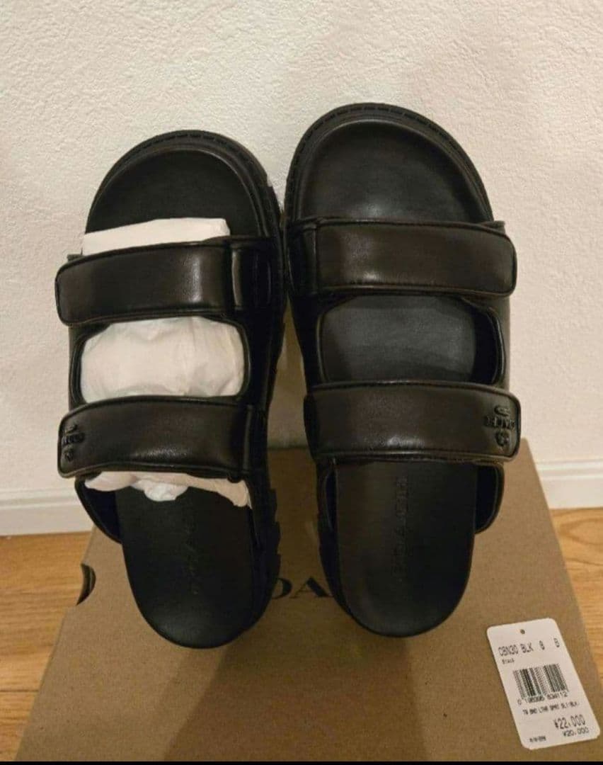 COACH ブラック ツーバンドサンダル 公式】コーチアウトレット | ツー バンド スポーツ スライド