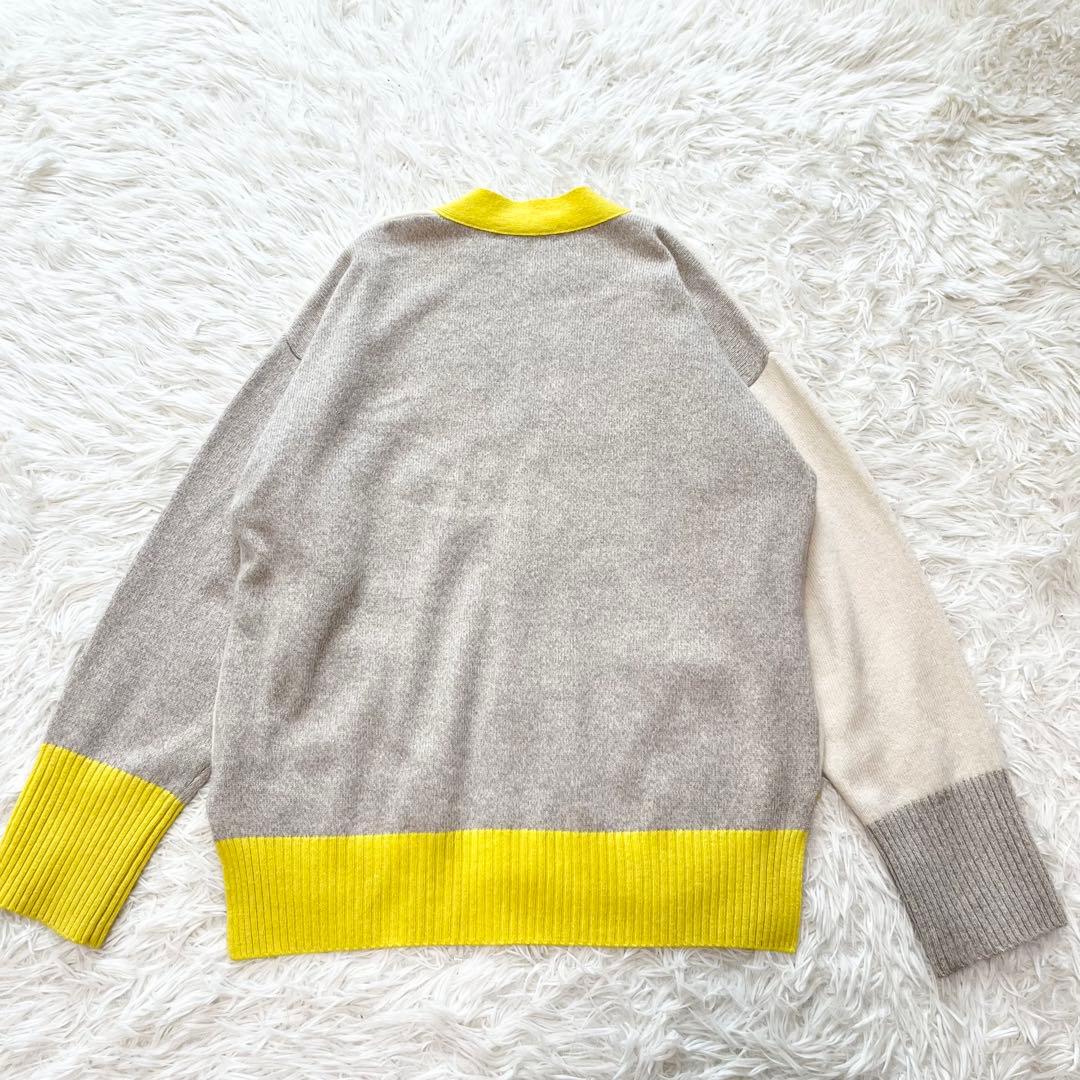 24SS✨️マカフィー ラム9G Vネックカーディガン イエロー - メルカリ