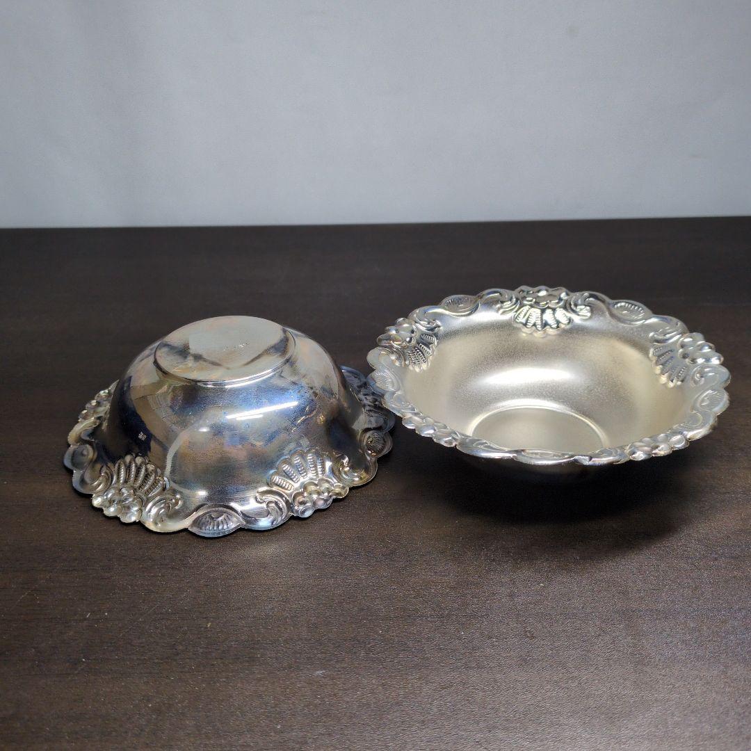 SILVER 刻印有 花唐草文 ボウル 一対 重さ約90g 箱付き - メルカリ