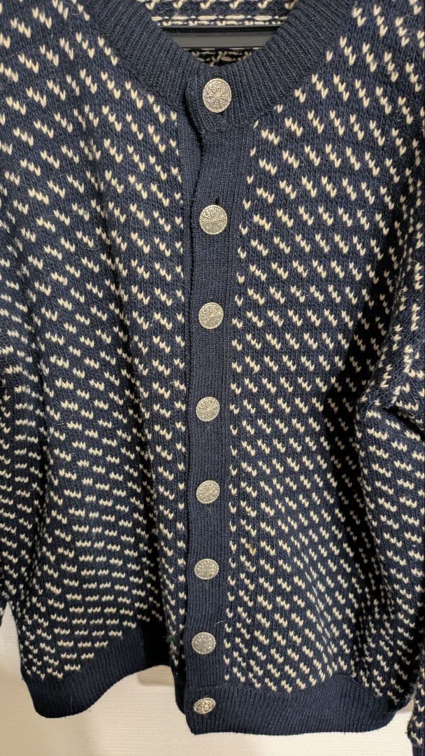 L.L.Bean バーズアイニット　カーディガン　Lサイズ　ノルウェー製